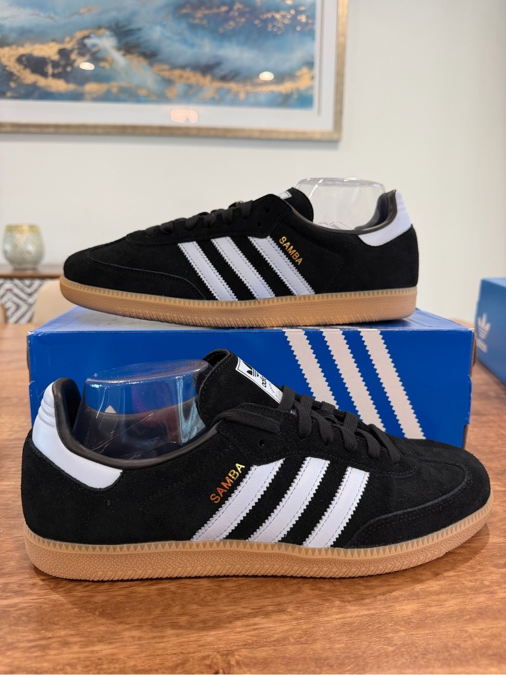 Adidas Samba OG Black and White stripes- Size 11M/12.5W BNIB